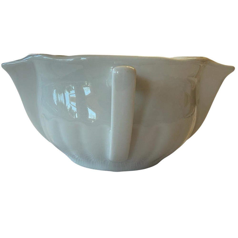Vintage PILLIVUYT France Porcelain Fat Separator Sauceboat Gravyboat 2 Spouts‎